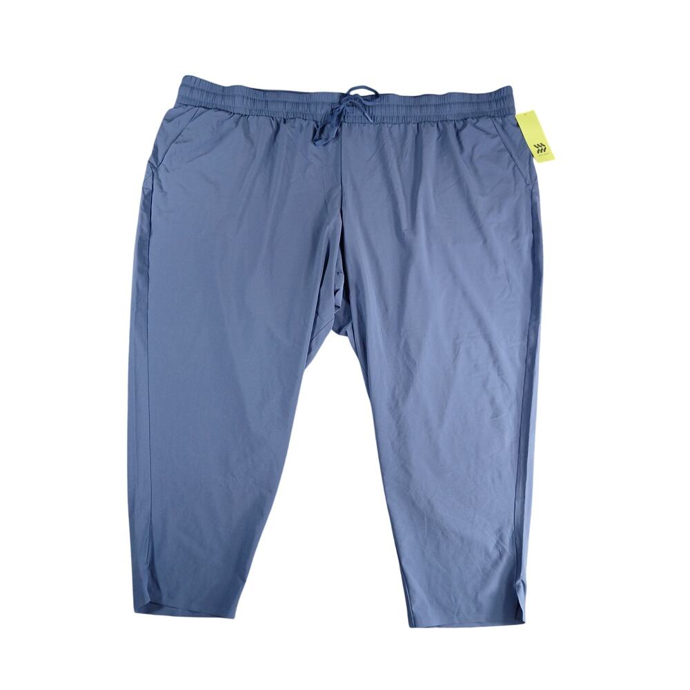 All In Motion Pants Joggers Women 4X Blue Activewear Stretch Drawstring NWT